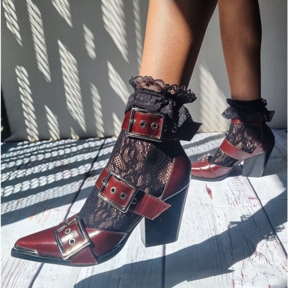 Free People x Jeffrey Campbell Hendrix Heels in Merlot NWOB Size 6 - Picture 6 of 15